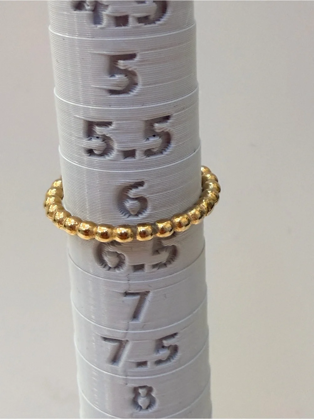 Gold Tone Beaded Stackable Band Ring, Size 6
